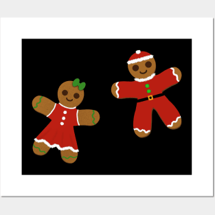 Gingerbread man and woman Posters and Art